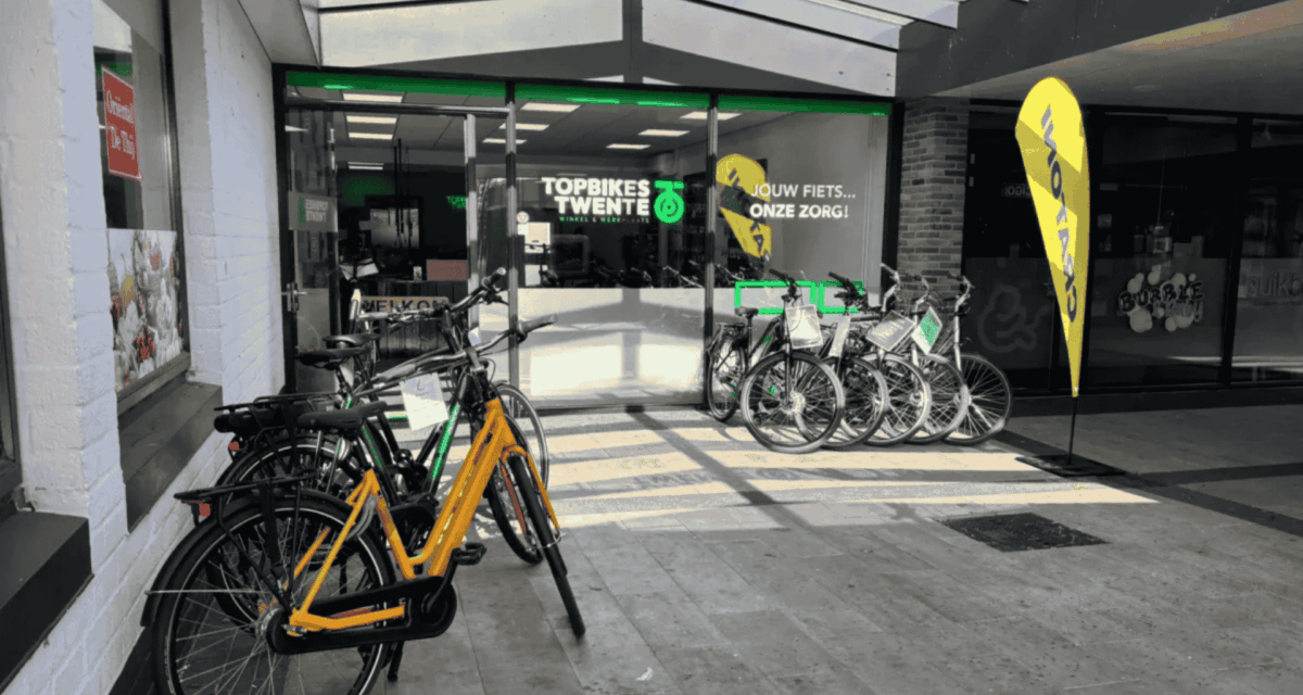 foto van de voorkant van Topbikes Twente. De fietsenwinkel in Oldenzaal.